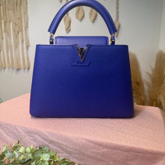 NWT Louis Vuitton Capucines BB Smalt Blue Taurillon Leather Bag - Gold Hardware - Picture 5 of 16
